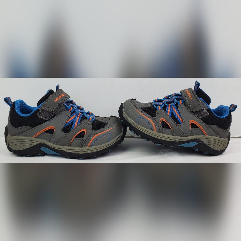 Merrell Kids Gray Blue Orange Trail Sneakers